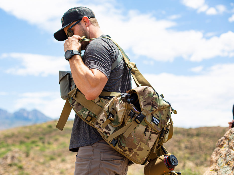 The Outdoorsmans H2O Holster is the perfect addition to the Butte 25 Hip Pack for easily accessible hydration wherever your hunt takes you.